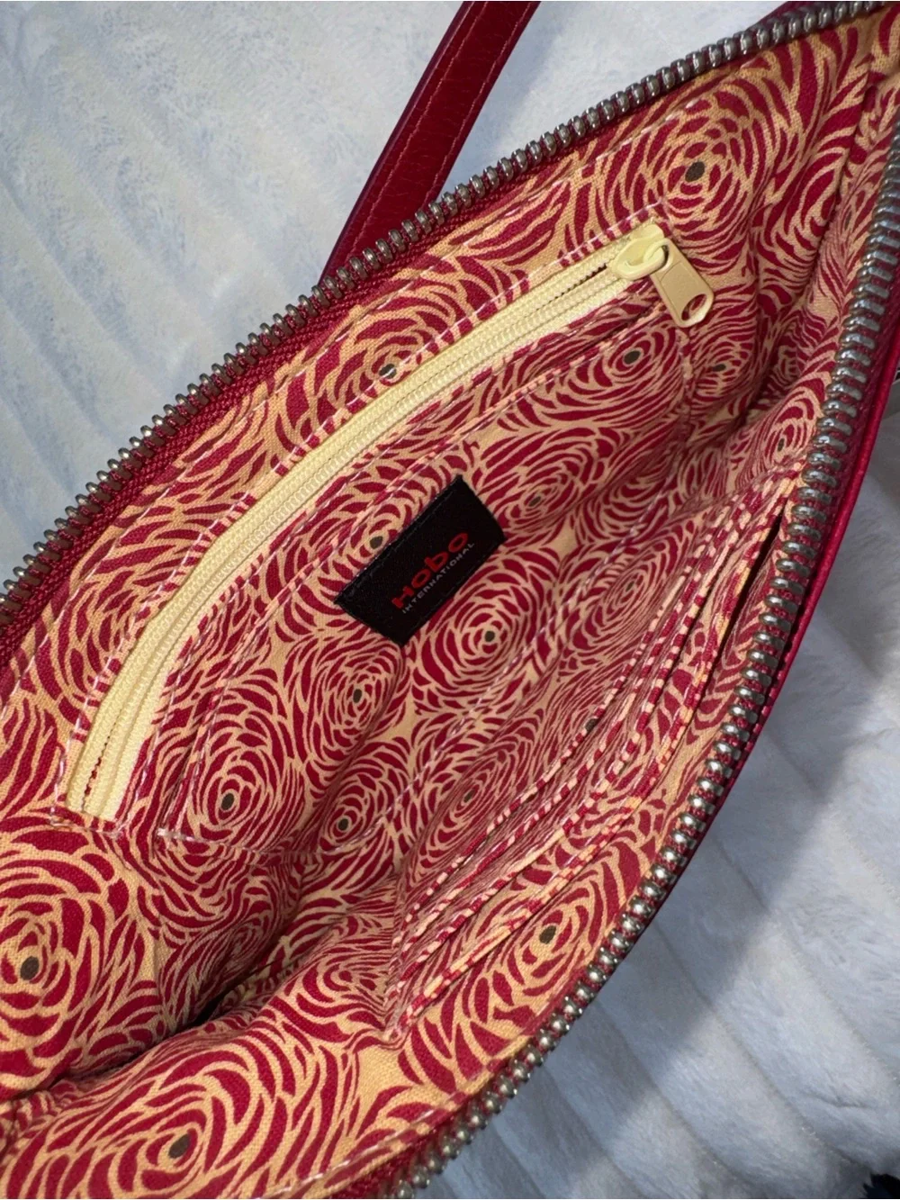 HOBO Red Leather Mara Crossbody Shoulder Bag